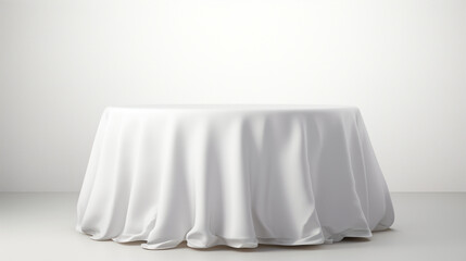 An empty round table with a cloth on it сreated with Generative Ai