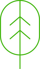 Green Leaf Line Minimal Icon. Eco, bio, natural, vegan icon. Vector illustration. Minimalist logo Vector illustration Design.