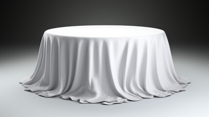 An empty round table with a cloth on it сreated with Generative Ai