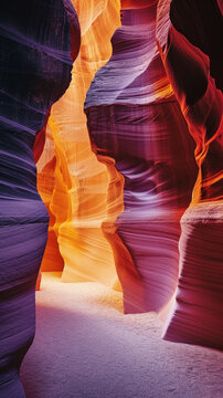 Colorful antelope canyon rock formations