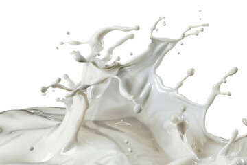Realistic milk splash isolated on transparent background