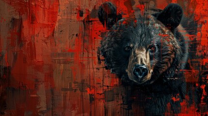 In a bear market's heart, abstract shapes merge with financial despair, viewed through a high order lens. Life's complexities intertwine with economic downturns, narrating a story of resilience amidst