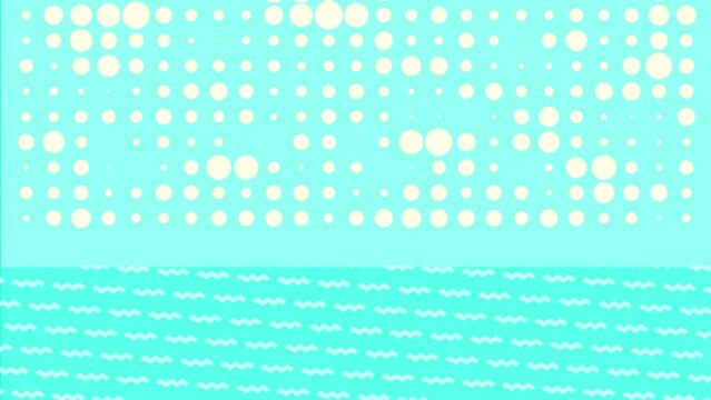 Soft blue rectangle transition animation with zig zag and circles pattern shapes. Summer or winter blue style. Modern moving geometrical shapes. Social media, for advertisements, presentations	
