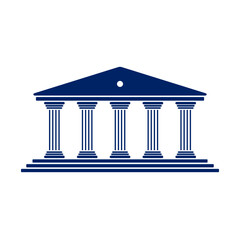 Bank, museum or library icon. Classical architecture building with columns. flat vector illustration easy to edit and customize. . Column pillar parthenon landmark. Vector illustration flat architectu