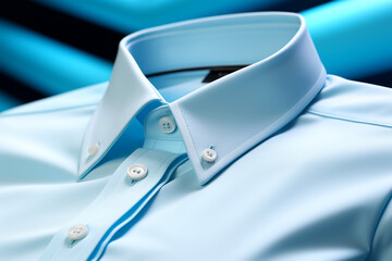 a white shirt on blue backround, sharp focus, intricate details сreated with Generative Ai