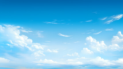 Clear blue sky and white clouds - obrazy, fototapety, plakaty