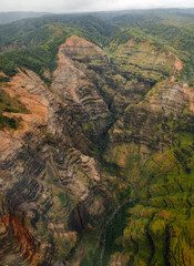 Aerial view of Waimea Canyon, Kauai, Hawaii