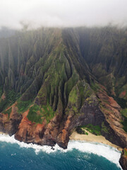 Aerial view of Na Pali Coast, Kauai Island, Hawaii - 775210520