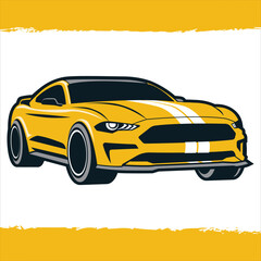 Fully editable sports car vector illustarion 