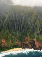 Aerial view of Na Pali Coast, Kauai Island, Hawaii - 775210556