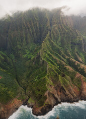 Aerial view of Na Pali Coast, Kauai Island, Hawaii - 775210563
