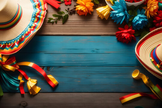 Cinco de Mayo holiday background with ample space for creative text design.