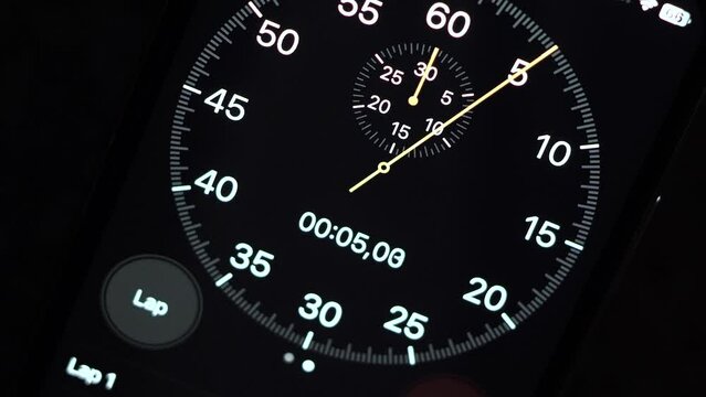 Analog Stopwatch Feature on Smartphone, Time Management Tool Concept