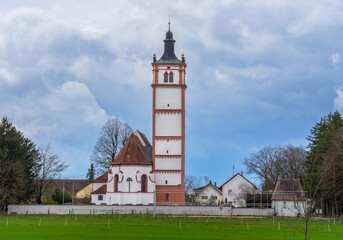 Pfarrkirche St. Martin in Lamerdingen, Ostallgäu, Schwaben, Bayern, Deutschland - 775215946