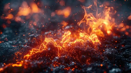 A fire that cools instead of warms, solid color background, 4k, ultra hd - obrazy, fototapety, plakaty