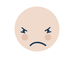 Beige jealous round Emoji Icon. Object Symbol flat Vector Art. Cartoon element for web design, poster, greeting card