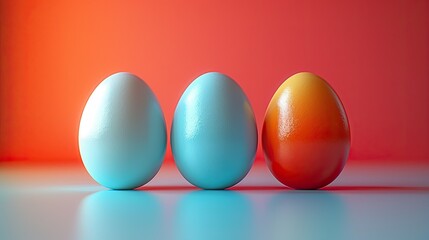 Easter eggs with minimalist designs, solid color background, 4k, ultra hd