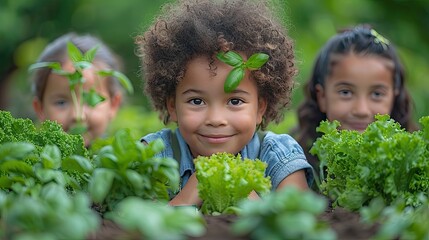 Students creating a school garden in honor of teachers, solid color background, 4k, ultra hd