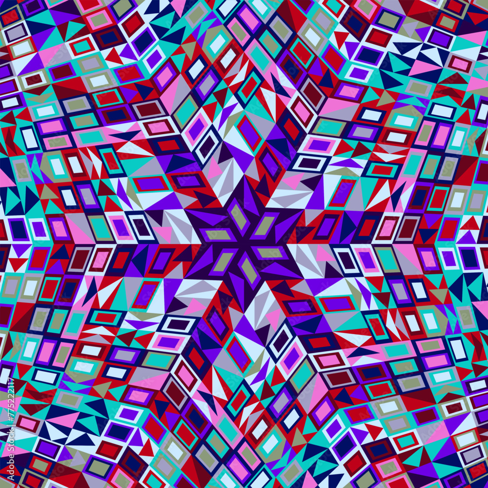 Poster dynamic colorful round tile pattern mosaic background - circular abstract vector graphic design