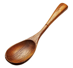 Simple elegance: a wooden spoon isolated on transparent background