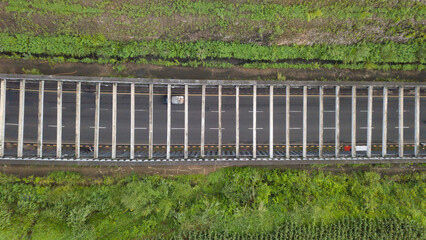 Aerial view of Lingkar Nagreg Open Tunnel in Bandung, West Java, Indonesia