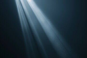 Digital Rays of Hope: A soft ray of light with a subtle volumetric effect cuts through a dark website background, offering a touch of optimism in a balanced composition. - obrazy, fototapety, plakaty