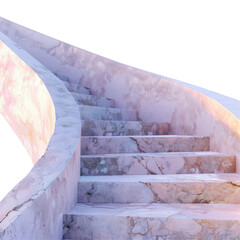 Stone staircase against a Transparent Background
