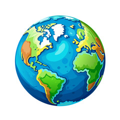 Flat planet Earth icon on white background