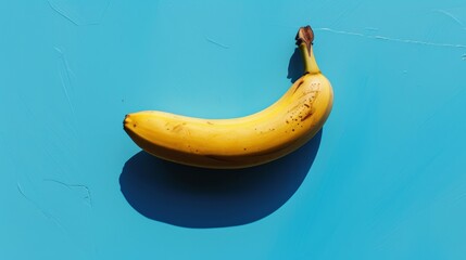 Yellow banana on a blue background