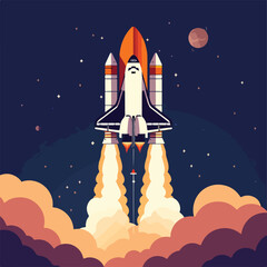 Obraz premium Space shuttle taking off on a mission