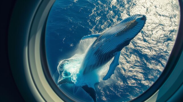 Fototapeta Whale as seen through airplane window