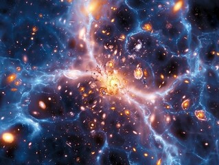 The mystery of dark matter and dark energy, cosmos unveiled - obrazy, fototapety, plakaty