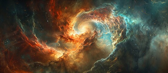 Colors of the cosmos a nebula swirls in space, a spectacle of celestial art - obrazy, fototapety, plakaty