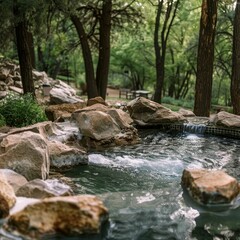 Thermal hot springs camping, natures spa, relaxation soaked