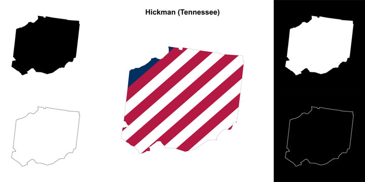 Hickman County (Tennessee) outline map set