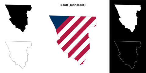 Scott County (Tennessee) outline map set