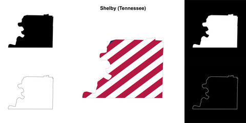 Shelby County (Tennessee) outline map set