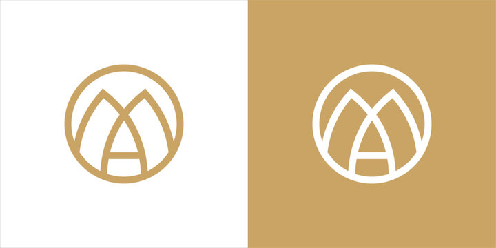 MA Letters Logo. MA or AM Monogram. Luxury, Simple, Minimal, and Elegant Business Company Logo Design