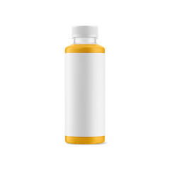 An image of a orange juice bottle isolated on a white background