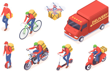 Delivery service transport icons