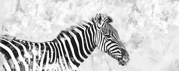 Fototapeta na wymiar Artistic depiction of a zebra with abstract background