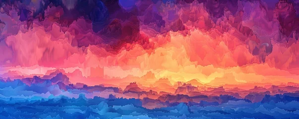 Tuinposter Abstract colorful layered landscape © LabirintStudio