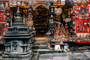 souvenir shop at kathmandu street, nepal