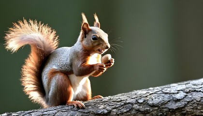 A Squirrel With A Nut Tucked Under Its Arm