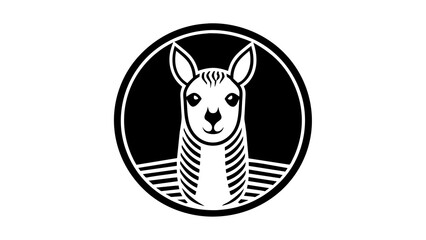 a-llama-icon-in-ciecle-logo vector illustration