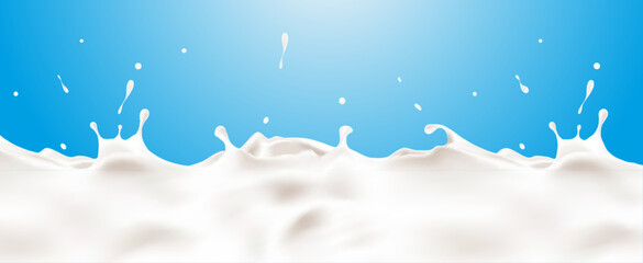 Realistic milk splash.3d milk splash