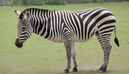 Fototapeta na wymiar A Zebra In A Wildlife Park