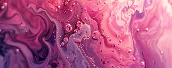Fototapeta premium Abstract colorful liquid patterns with bubbles