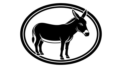 a-mule-icon-in-circle-logo vector illustration