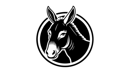 a-mule-icon-in-circle-logo vector illustration